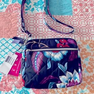 Vera Bradley RFID Medium Triple Compartments Crossbody in Mayfair in Bloom